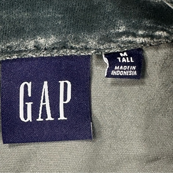 GAP Forest Green Velvet Mock Neck Puff Sleeve Mini Dress | Size M Tall | Holiday - Picture 4 of 6